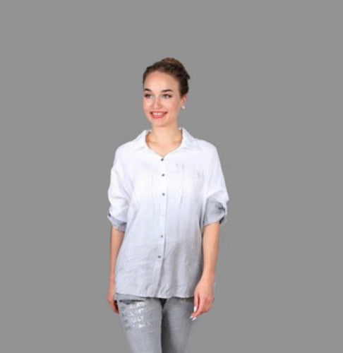 Button Down Umbra Silver foil Blouse