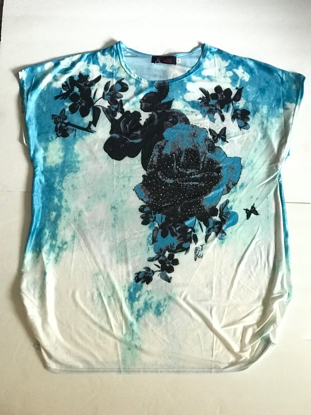 Navy/Blue Rose Fun Top