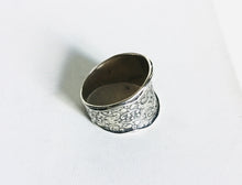 Sterling silver filigree design half shield Ring