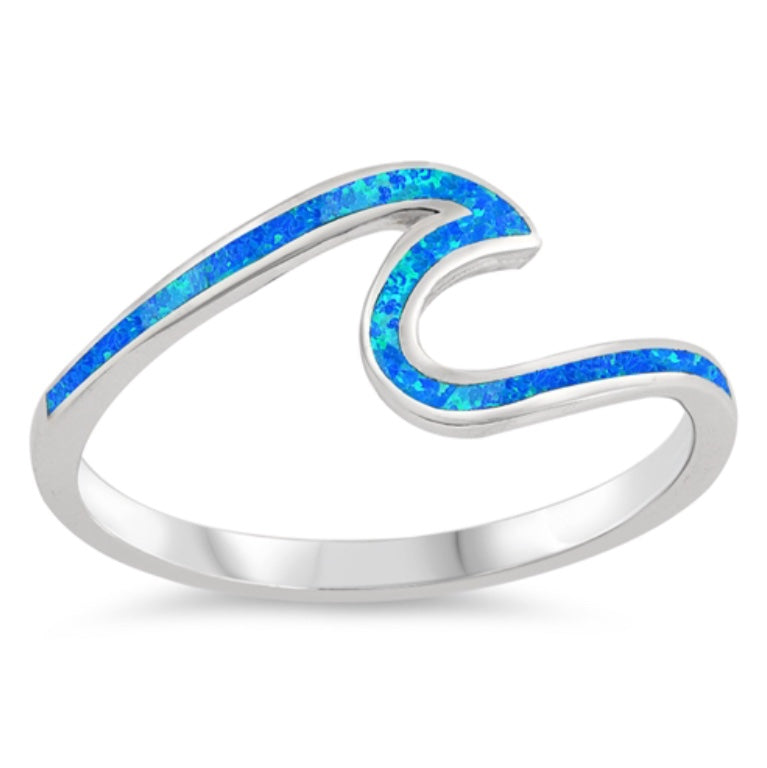 Opal Wave Silver Ring