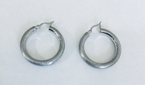 Star Dust Hoop silver earrings