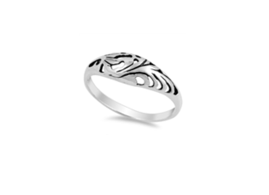 Ornate Round Silver Ring