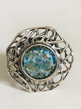 Roman glass Sterling Silver round ring