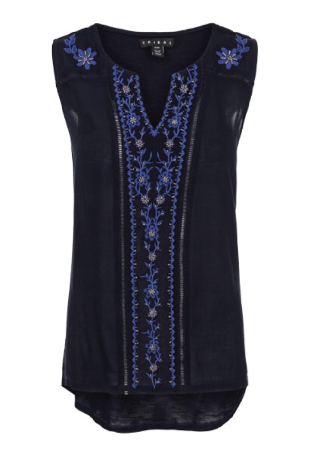 Bead Embroidered Tank top
