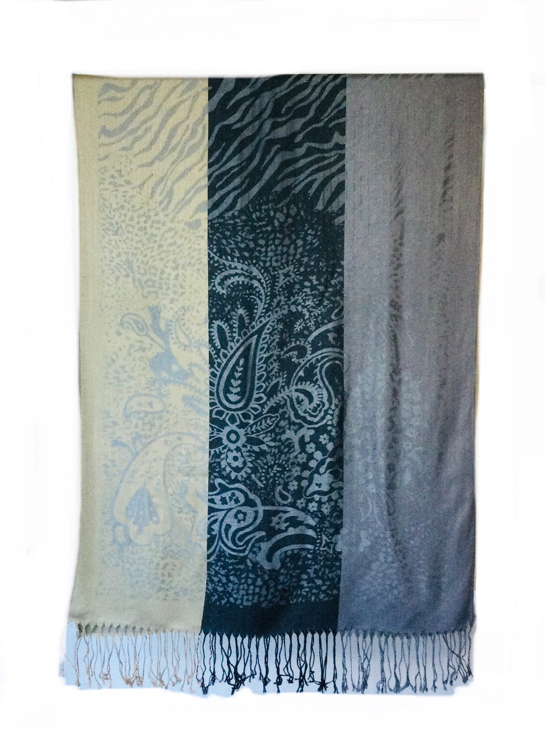 Pashmina colour block paisley / Animal print scarf
