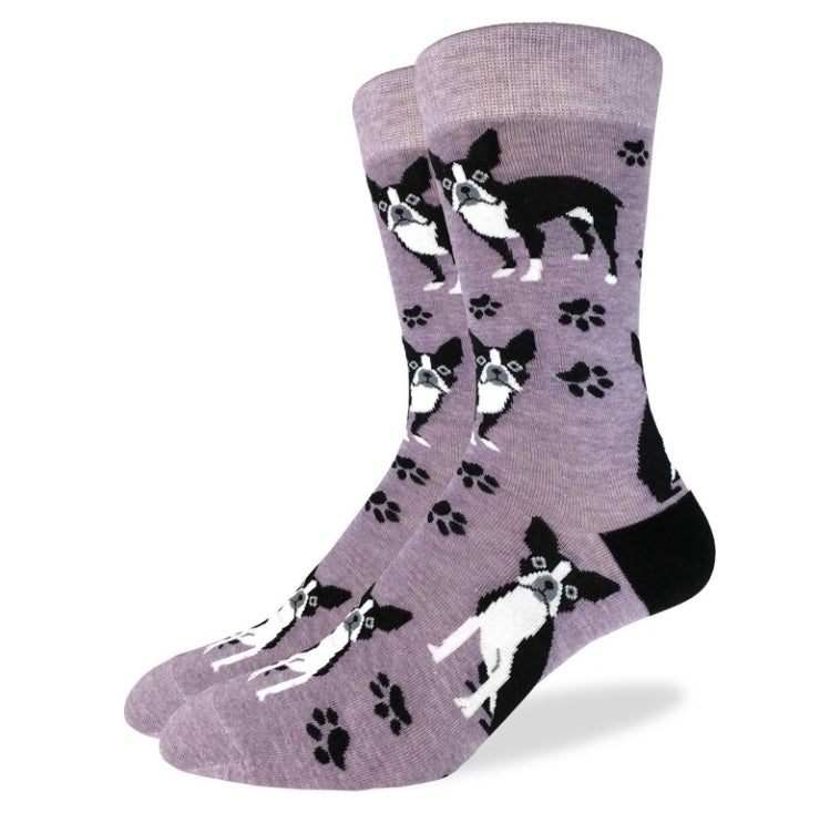 Men’s Purple Boston Terrier Sock