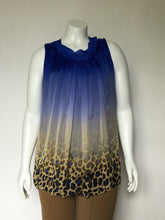 Royal Blue Leopard Print Silk Camisole