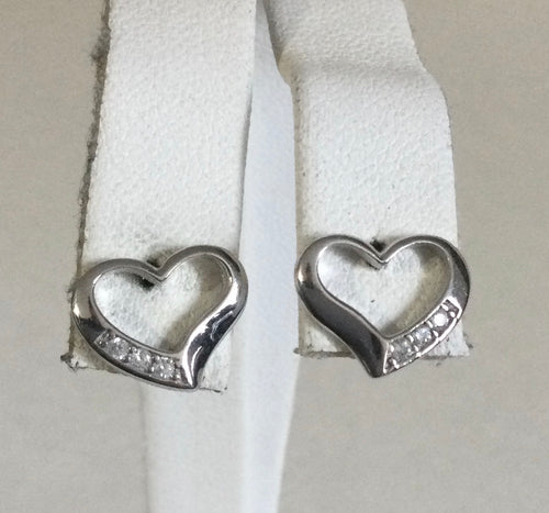 Heart cutout silver  stud earrings