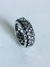 Sterling silver round cut cubic zirconia Spinner Ring