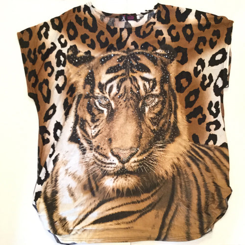 Leopard Print Tiger Face FunTop
