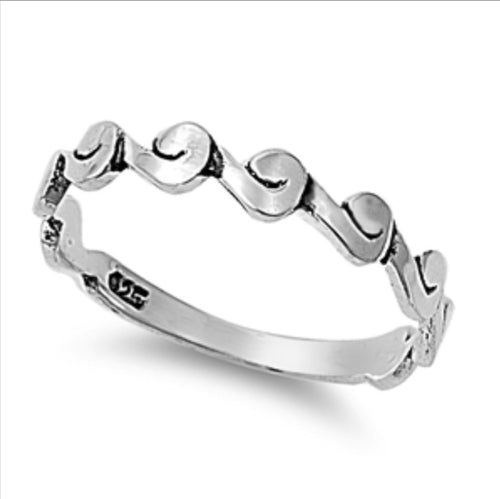 Half Swirl Sterling Silver Ring