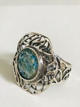 Roman glass Sterling Silver round ring