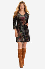  Olive Floral Print Burn out Dress / Tunic is a perfect cut and fit to any body shape with great pockets. Pair this dress with a knee high boot or leggings and a short booty on those chilly days. Shop deserve