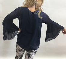 Silk  Blouse with Trumpet sleeves