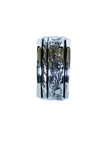 Sterling silver Flower Spinner ring