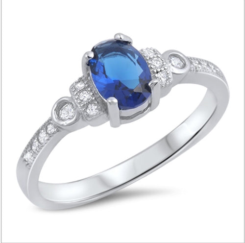 Cushion cut Cz Sapphire and channel set clear Cz