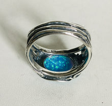 Sterling silver lab Opal Ring