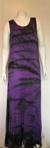 Full length Purple tie dye Tank Dress