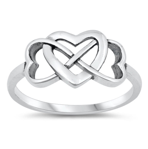 Triple infinity heart Silver Ring