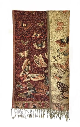 Pashmina Gold fleck  Butterfly scarf