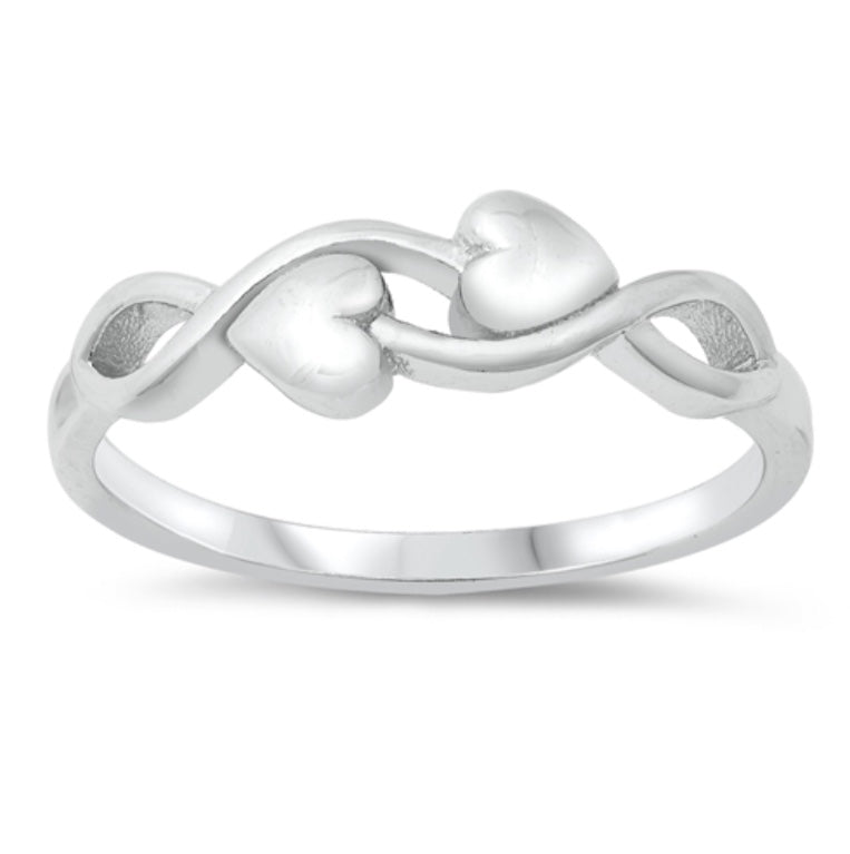 Solid Heart Infinity Silver Sterling Ring
