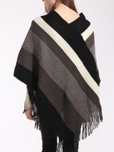 Color Blocked striped poncho