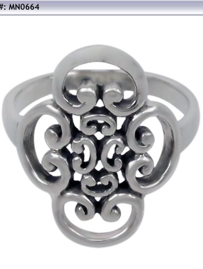 Vintage swirl Silver Ring