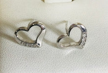 Heart cutout silver  stud earrings