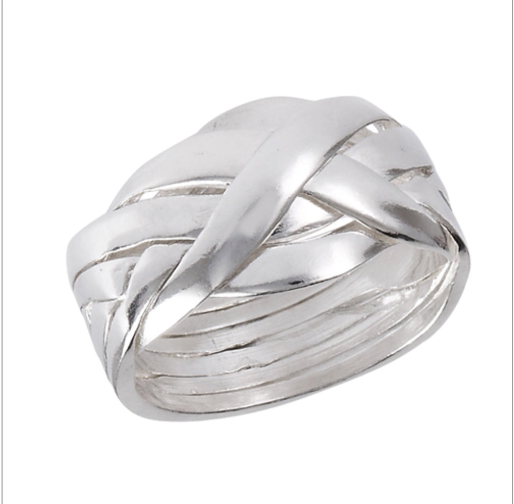 Sterling Silver 4 piece Puzzle Ring