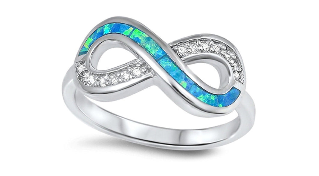Infinity Blue Opal Ring