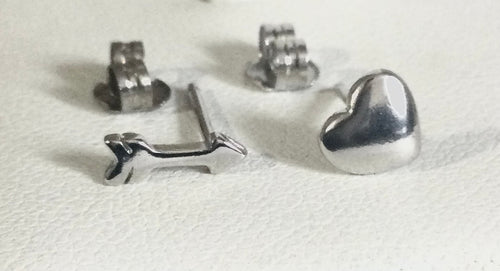 Love Heart and Arrow stud earrings