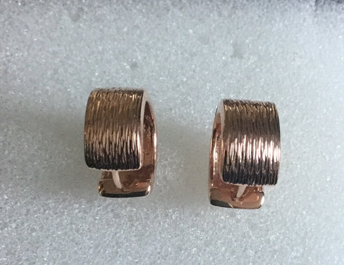 Rose Gold plate Sterling Silver Huggie earring