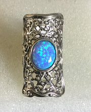 Sterling silver  Filigree / Blue Opal ring