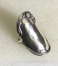 Sterling silver Shield ring / Cz stones
