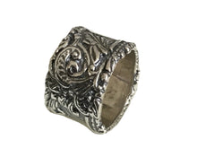 Sterling silver Wide ornate embossed  ring