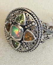 Sterling silver ring with Gemstones