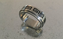 Men's Stainless Steel Spinner Ring Silver with Black Coil design