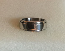 Men's Stainless Steel Spinner Ring solid Silver