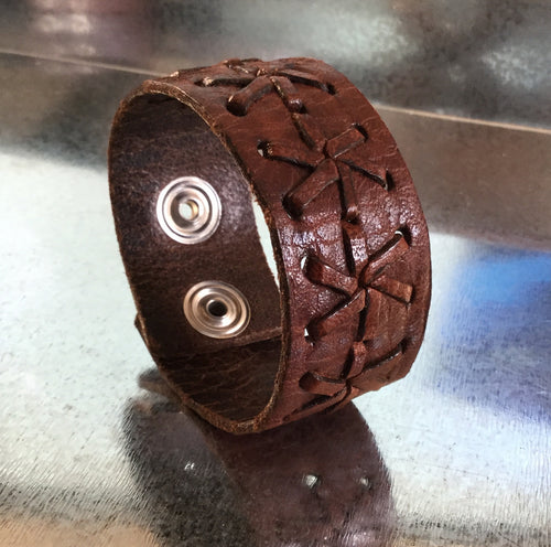 Men's Leather Crisscross design Cuff