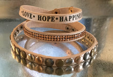 Love, Hope, Happiness wrap Bracelet