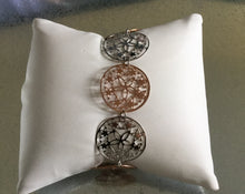 Italian silver Laser Star Cut Sterling Silver with Rose Gold plate Bracelet