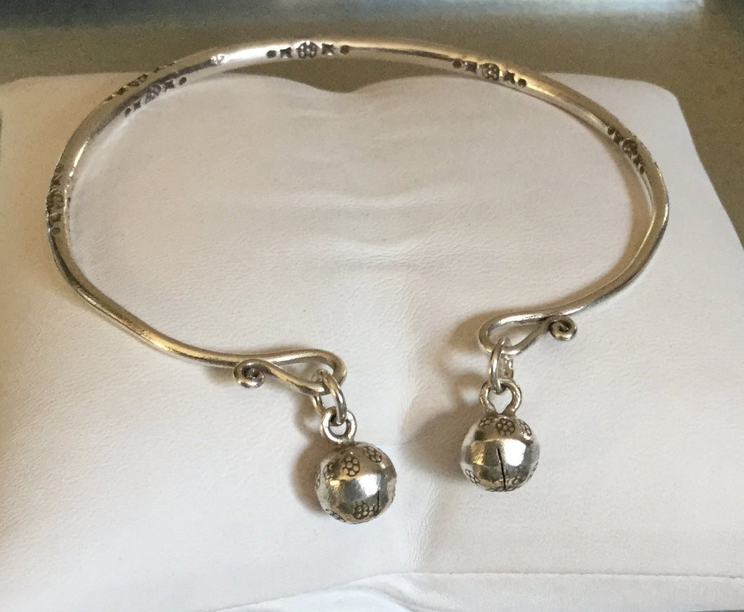 Sterling Silver Bangle with Bells