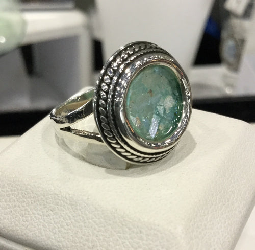 Round Face Roman Glass Ring