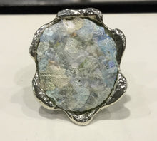 Oval Floral Roman Glass Ring