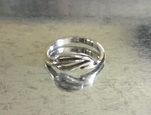 Sterling Silver Wrapped Leaf Ring