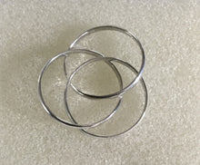 Trio of Interlocking Thin Sterling Silver Rings