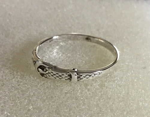 Thin Sterling Silver Belt Buckle Ring