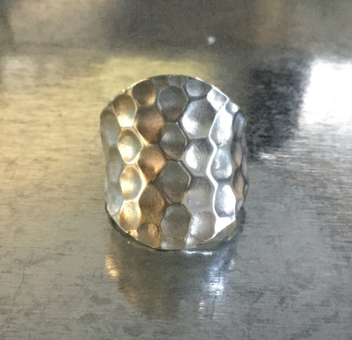 Hammered Saddle shape Ring