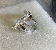 Two Tone Hammered Silver Wrap Ring