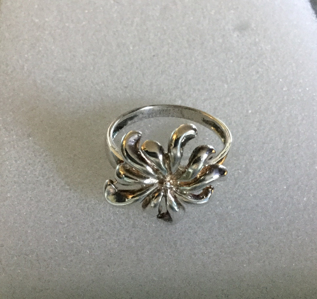 Single Sterling Silver Flower Ring